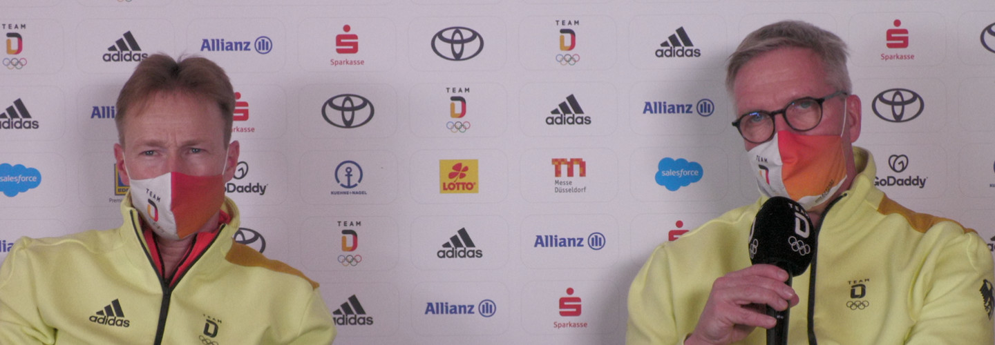 Dirk Schimmelpfennig und Prof. Dr. Bernd Wolfarth auf der Pressekonferenz