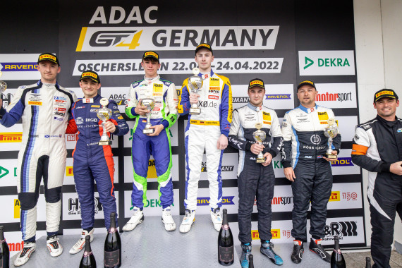 Das Podium der ADAC GT4 Germany am Sonntag in Oschersleben