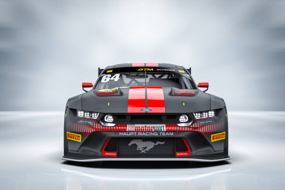 Das Design mit den roten Streifen ist eine Hommage an den letzten Ford Mustang in der DTM
