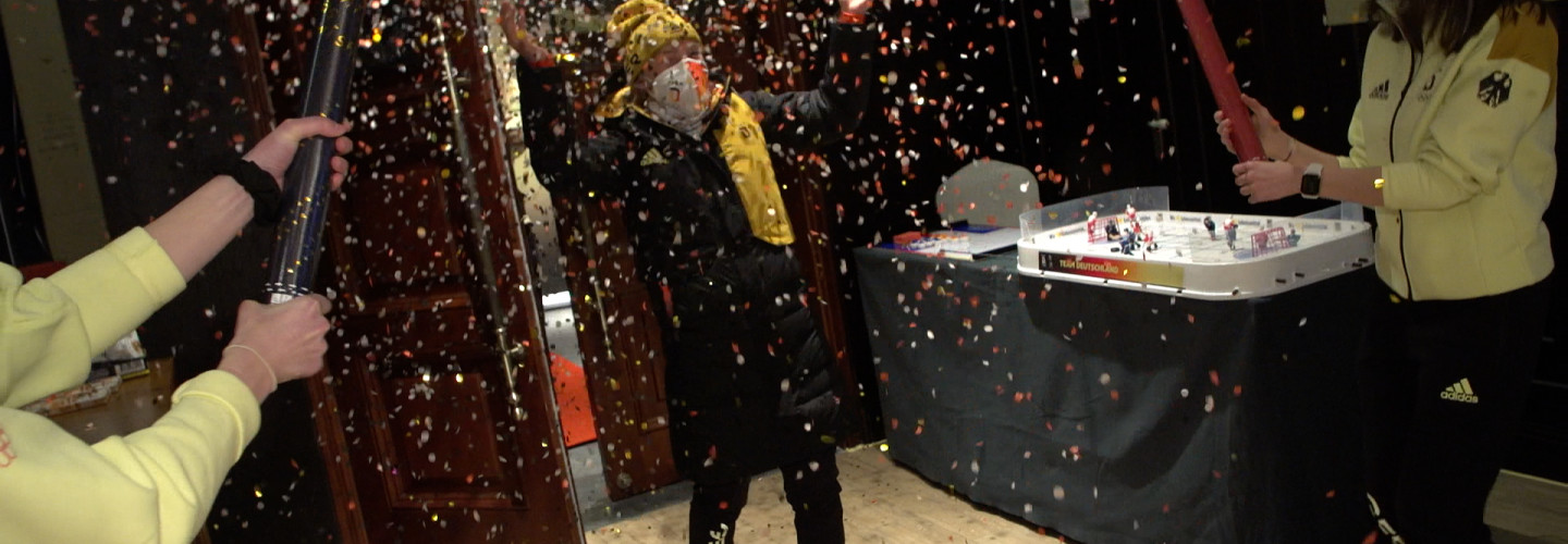 Bild von Katharina Althaus bei ihrem Empfang