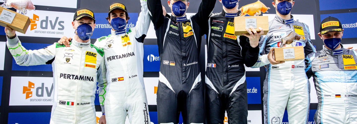 Das Podium des Samstagsrennens