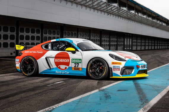 Der Porsche 718 Cayman GT4 vom Team Buchbinder Rent-a-Car (Foto: Team Buchbinder Rent-a-Car) 