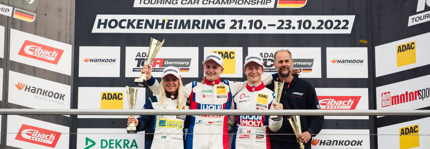 Das Sonntagspodium der ADAC TCR Germany auf dem Hockenheimring