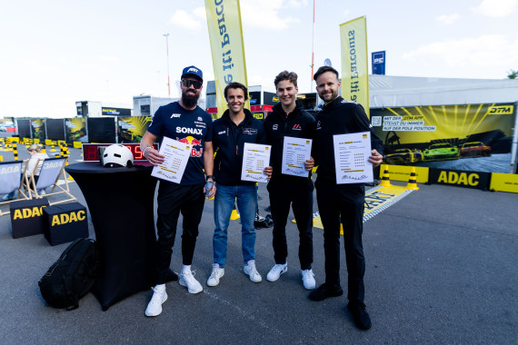 Meisterten den „ADAC Move it! Fahrrad-Parcours“: Thiim, Magnus, Schuring, Gounon (l-r)