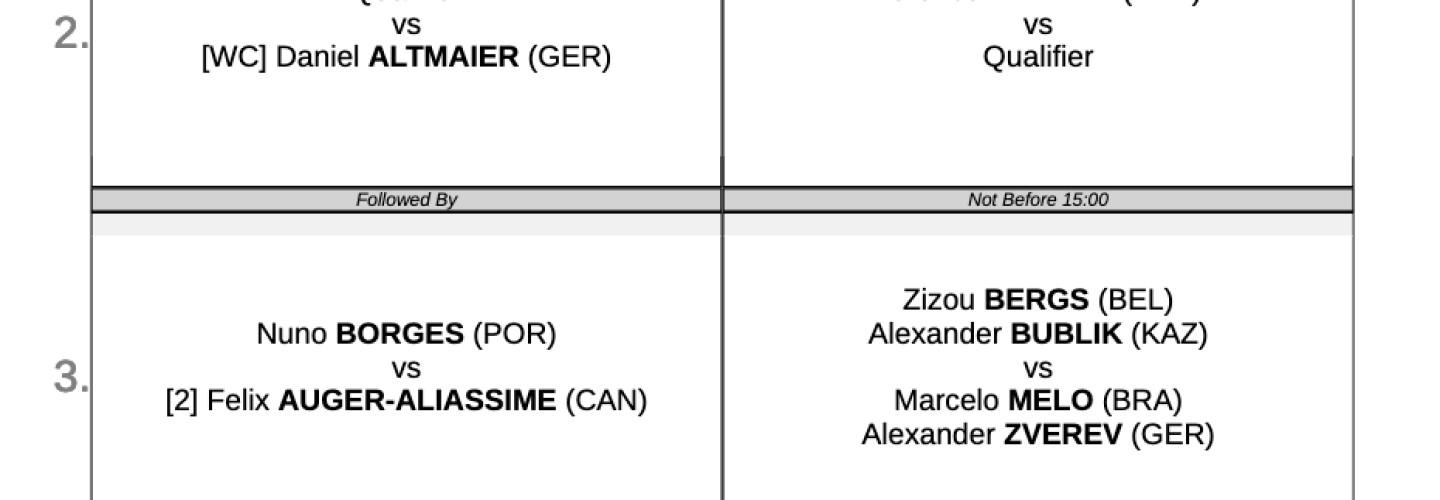 Order of Play - Montag