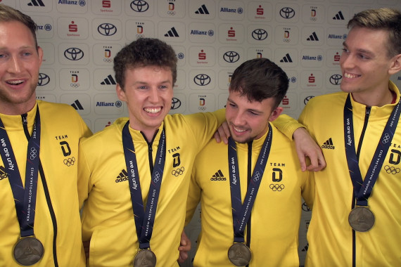 Im Interview sprechen die Florett-Fechter Laurenz Rieger, Alexander Kahl, Luis Klein und Paul Luca Faul u.a. über ihren Bronze-Erfolg im Teamwettbewerb und ihre Ziele für die Weltmeisterschaft.