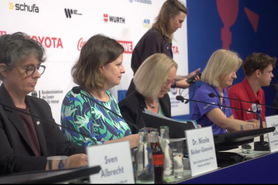 Auf einer Pressekonferenz am Schlusstag haben die Beteiligten der Special Olympics World Games in Berlin Bilanz gezogen.
