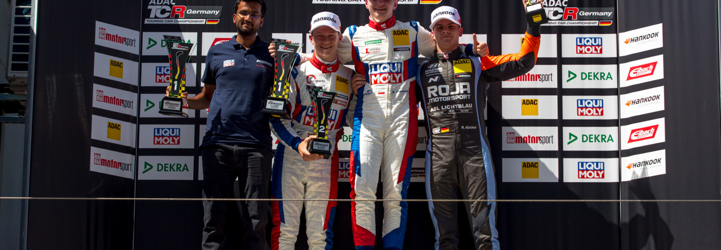 Das Podium der ADAC TCR Germany auf dem Salzburgring