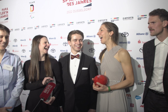 Im Interview sprechen die Athlet*innen des Para Ruder Mixed Vierer mit Steuerfrau über u.a ihre Auszeichnung.