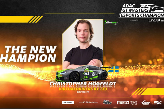 Högfeldt (Virtualdrivers by TX3) ist der neue Champion der ADAC GT Masters eSports Championship