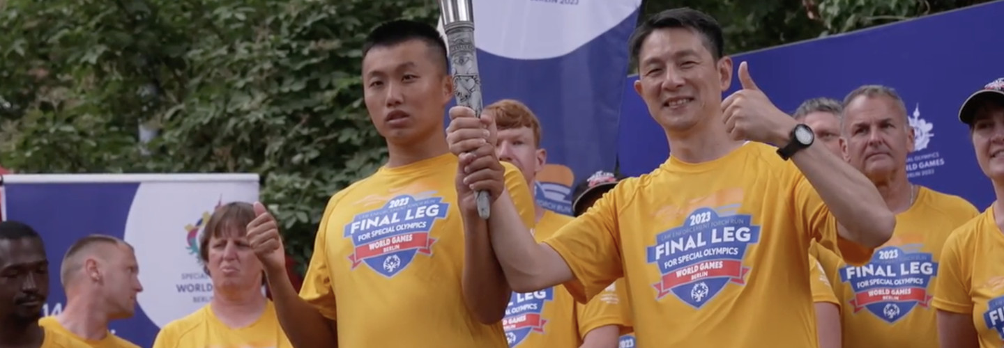 Impressionen vom Torch Run der Special Olympics World Games und vom Festival am Neptunbrunnen