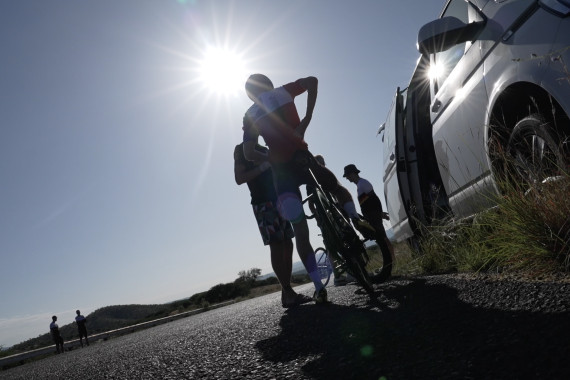 Schnittbilder vom Radtraining der Triathleten.